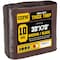 Core Tarps Heavy Duty Tarp, 70 ft L x 0.5 mm H x 30 ft W, 10 Mil, Brown/Black, Polyethylene CT-602-30X70 - alternate 1